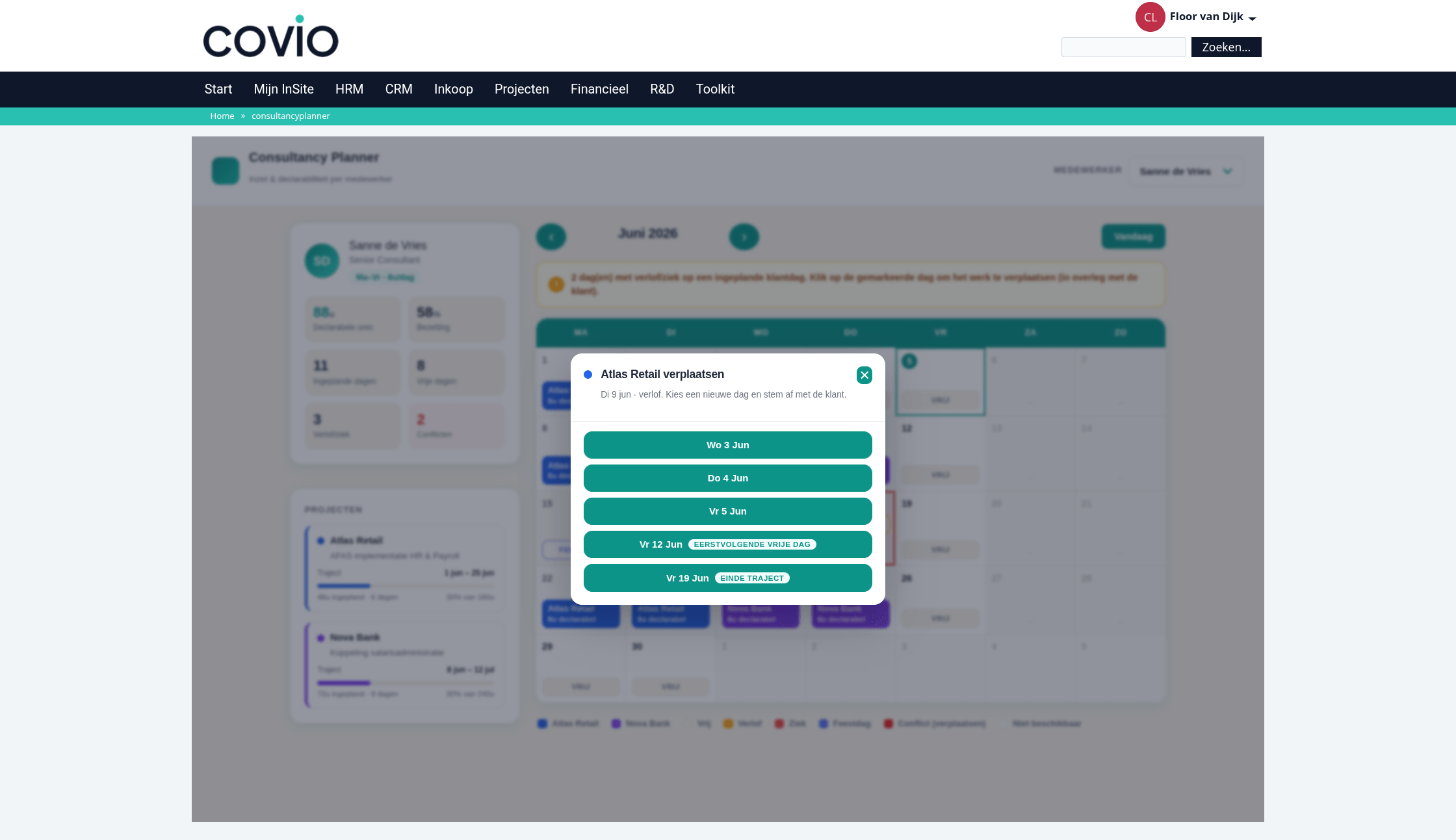 Consultancy Planner – herplannen